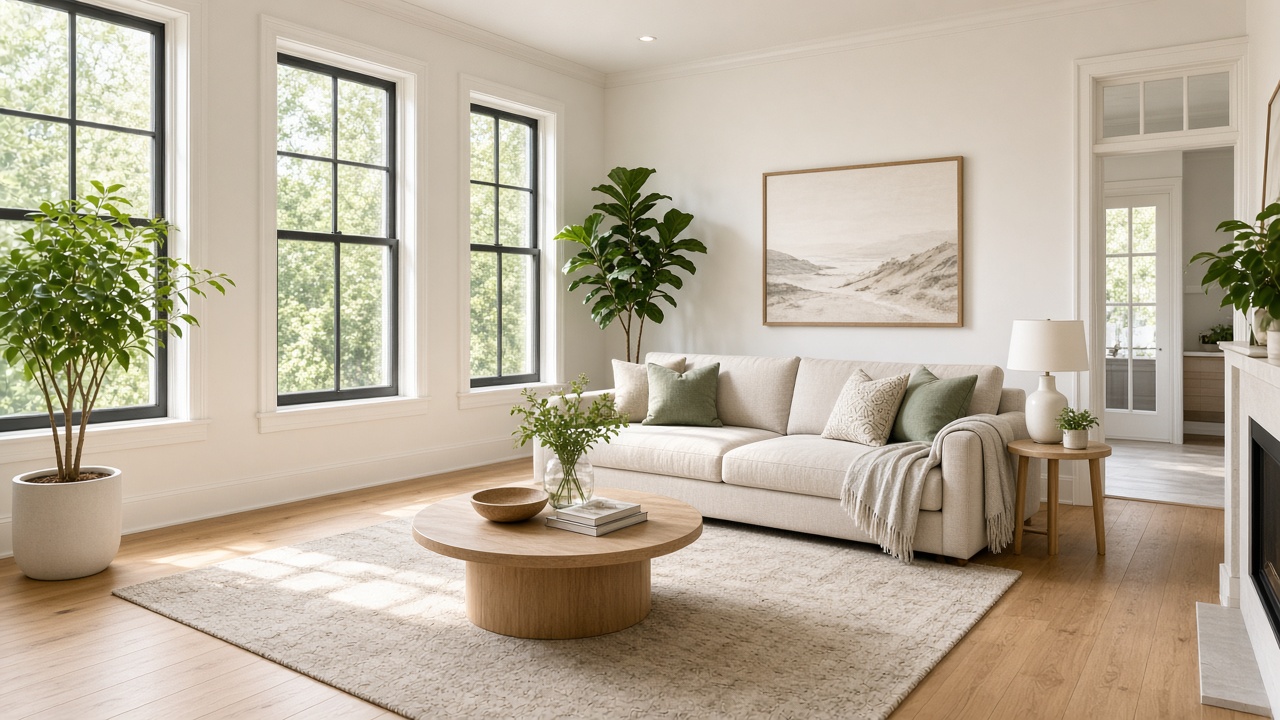 Renovated living room with natural light