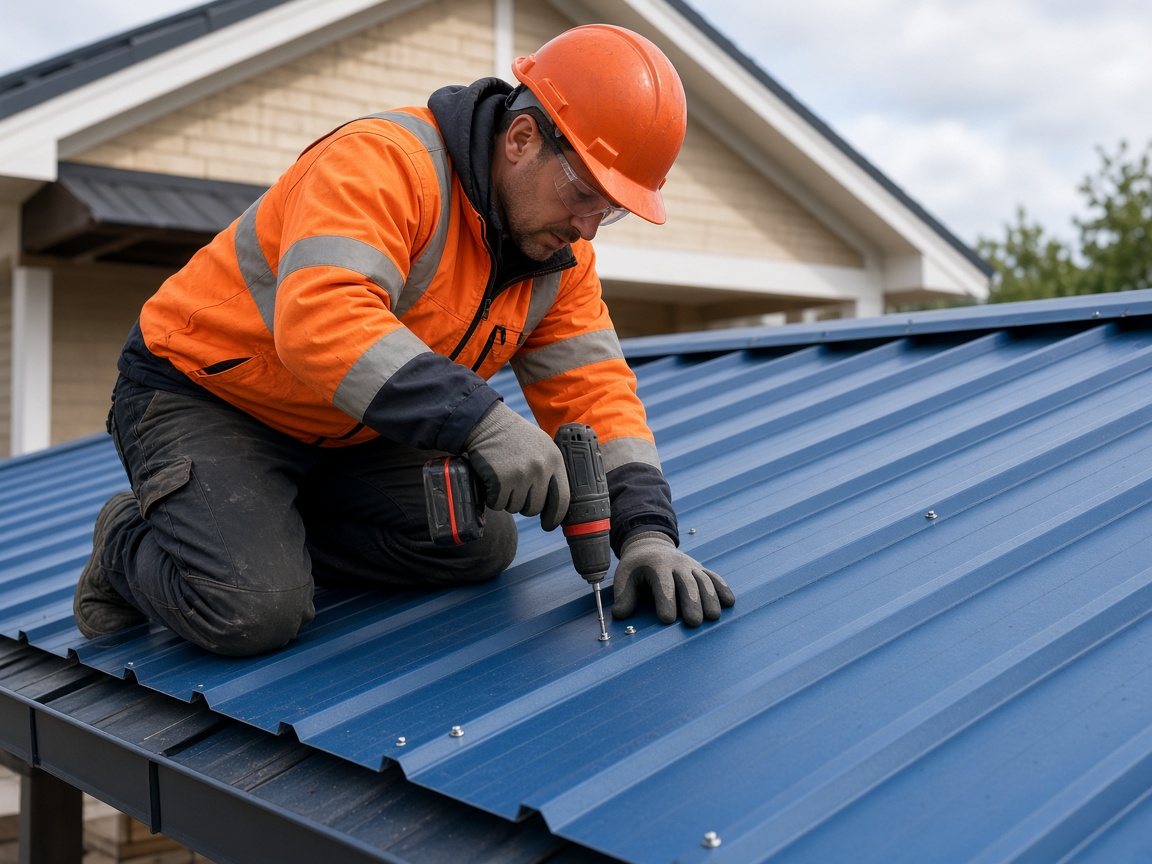 Metal roof installation